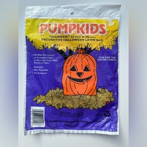 Halloween 1994 Giant Pumpkids Pumpkin Jack-O-Lantern Lawn Yard Bag 42”x58” NIP